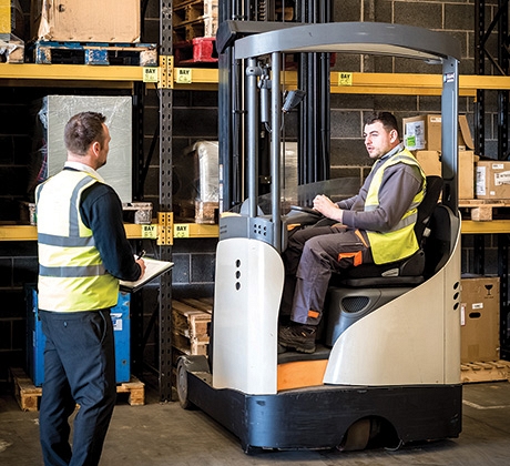 Forklift instructor and forklift operator onsite