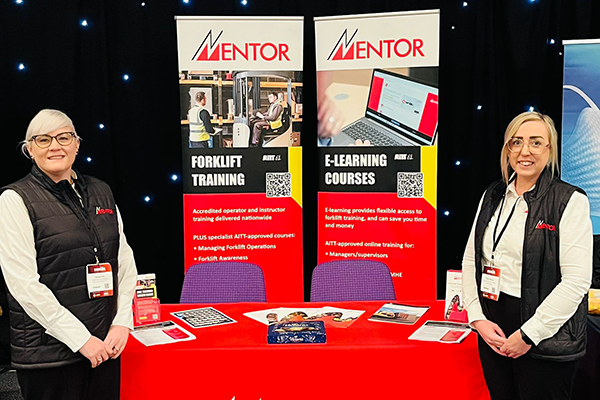Two Mentor staff members exhibiting at HSM Live 2024 in Scotland